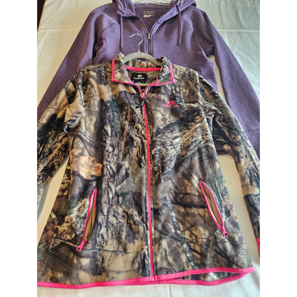 Mossy Oak Camo‎ Fleece Jacket & Tek Gear Hoodie L